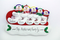 Picture of Sledding Snow Family of 5