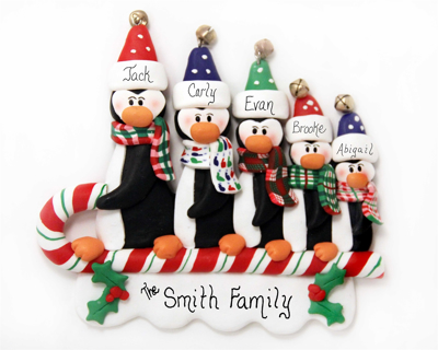 Picture of Sledding Penguin Family of 5