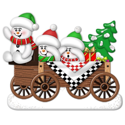 Picture of Snow Family of 3 in Wagon