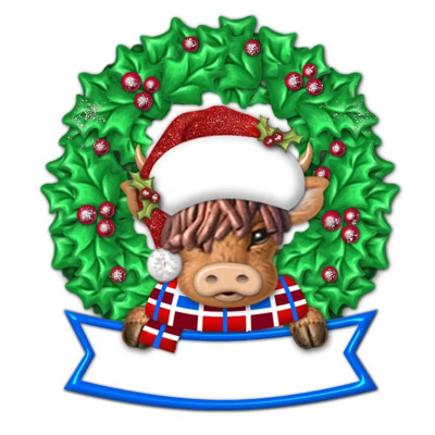 Picture of Cow in Wreath